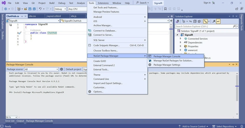 Package Manager console