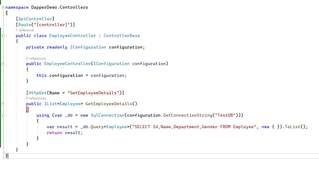 Exploring Dapper in .NET CORE