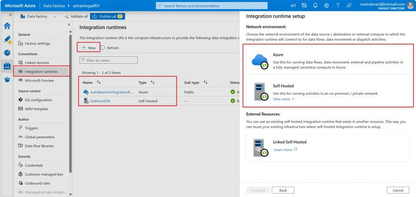 Integration runtimes