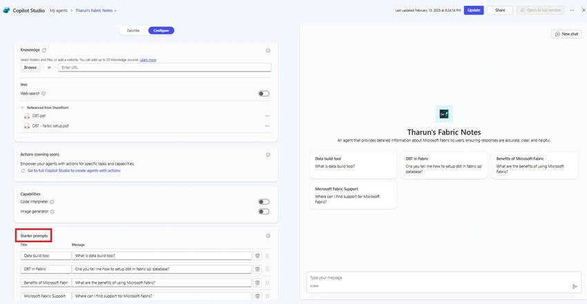 Configure tab
