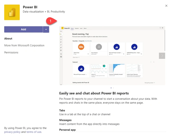 Exploring Power BI in Microsoft Teams