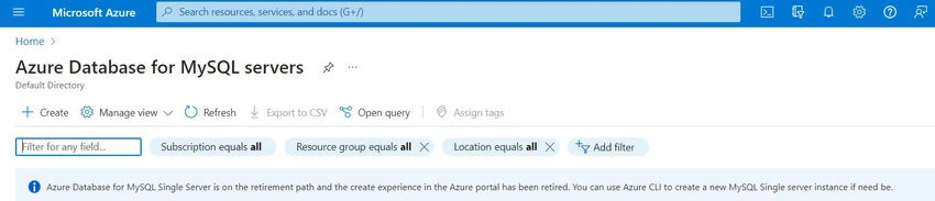 Azure Database for MySQL Database