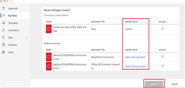 Export And Import Process In Microsoft Flow