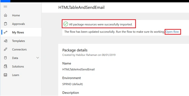 Export And Import Process In Microsoft Flow