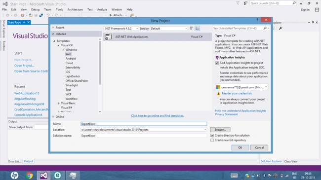 Export Excel In ASP.NET MVC