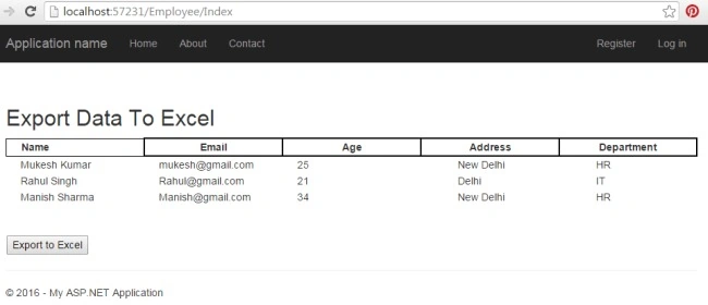 Export Data