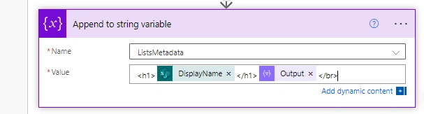Export Sharepoint List metadata using Power Automate
