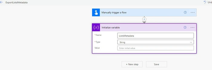 Export Sharepoint List metadata using Power Automate