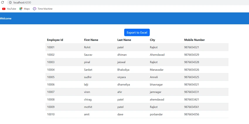 Export To Excel In Angular 12