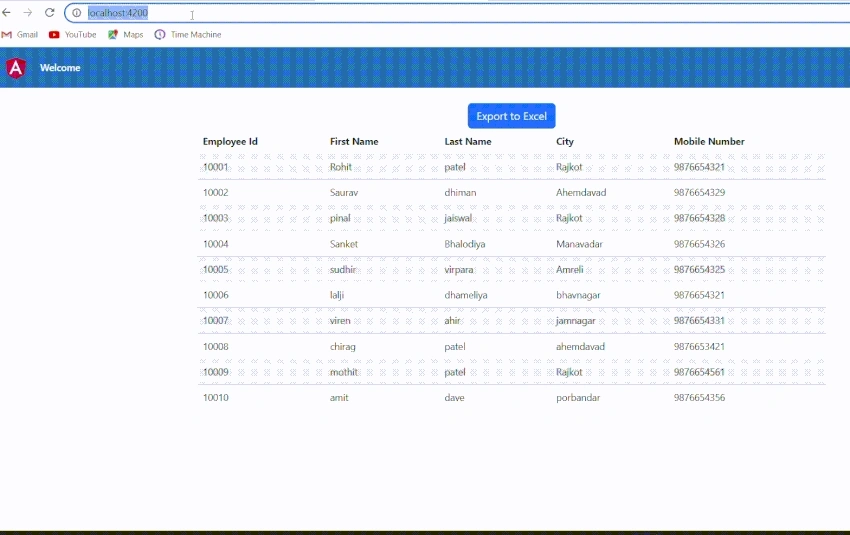 Export To Excel In Angular 12