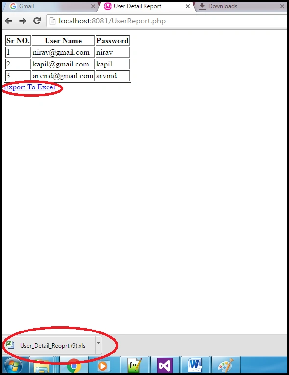 Export to Excel