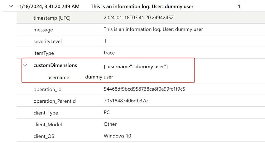 Username property