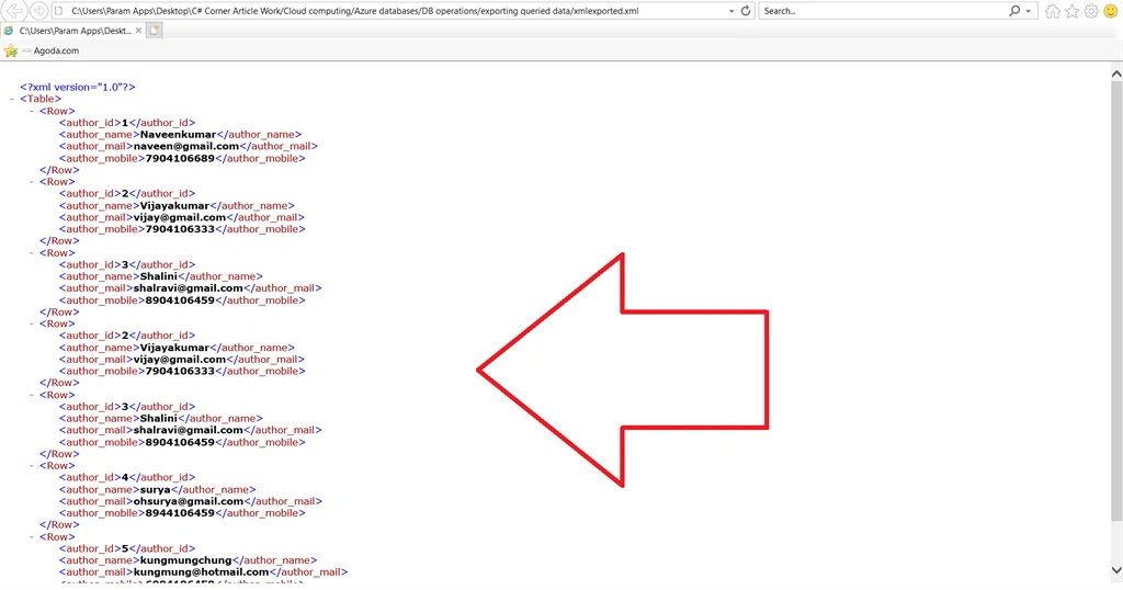 Exporting The SQL Data From Azure Cloud
