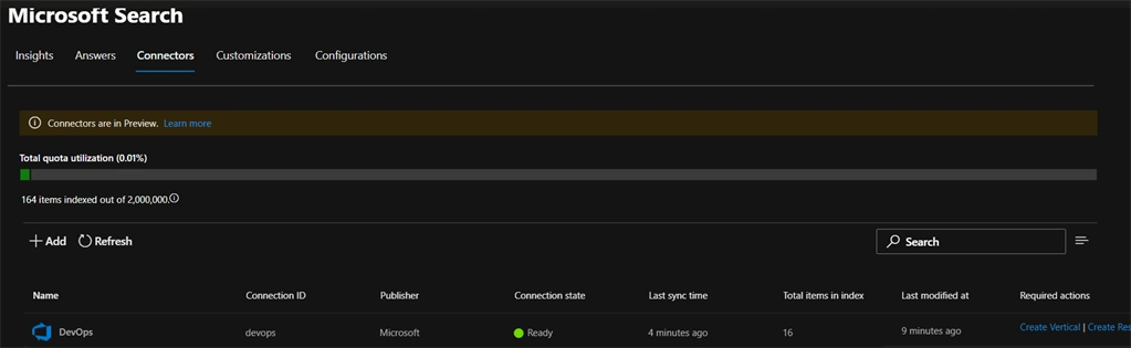 Extend Microsoft Search With Azure DevOps Graph Connector