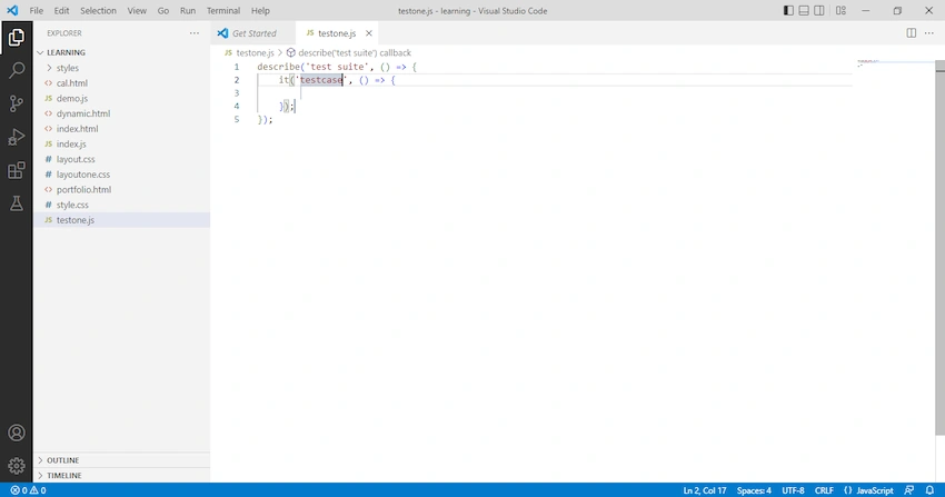 ES6 Mocha Snippets extension