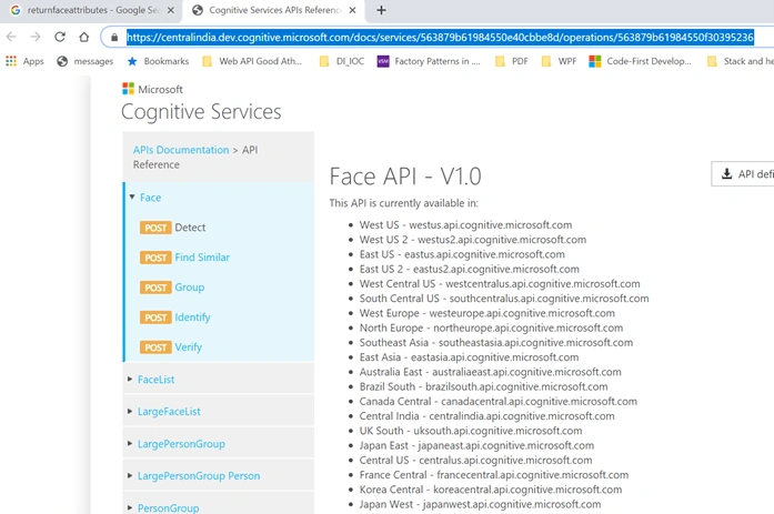 Face API Cognitive Service - Face API On Azure Portal