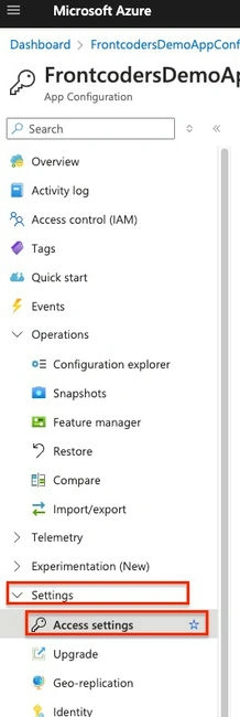 Access setting