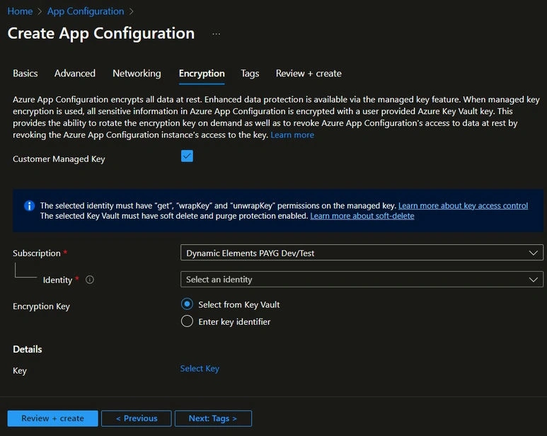 Encryption configuration 