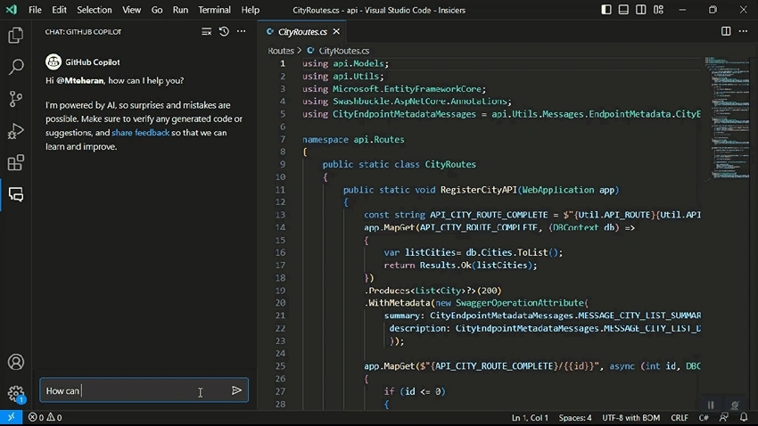 Improve code by Github Copilot