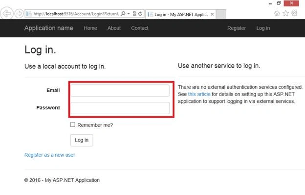 log in