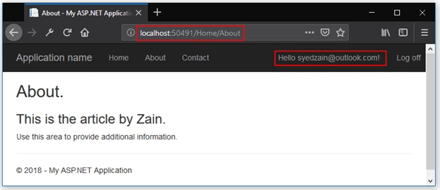 MVC About page