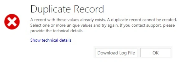 Duplicate record