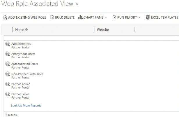 Web role associated view