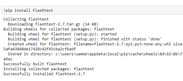 Install FlashText