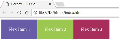 CSS Flexbox Example Output