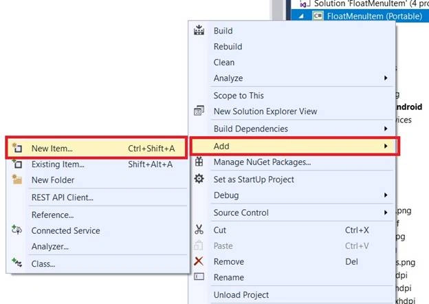 Float Menu Item Working Navigation In Android And UWP Using Xamarin.Forms