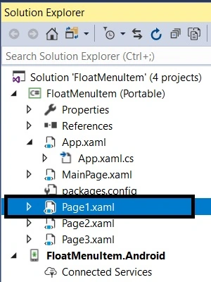 Float Menu Item Working Navigation In Android And UWP Using Xamarin.Forms