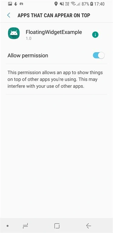 Floating Widget In Android