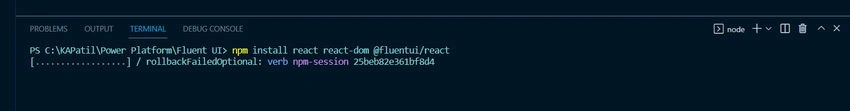 Install Core React, React-Dom, and Fluent UI Packages