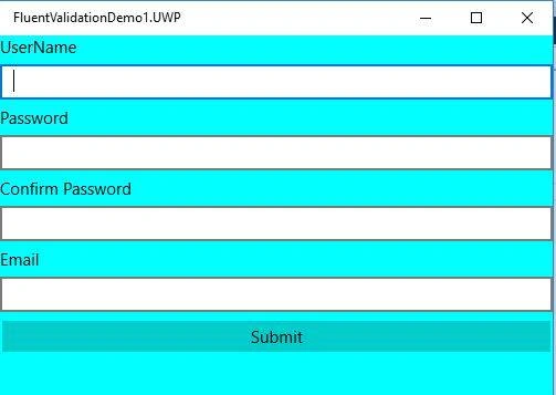 Fluent validation with MVVM