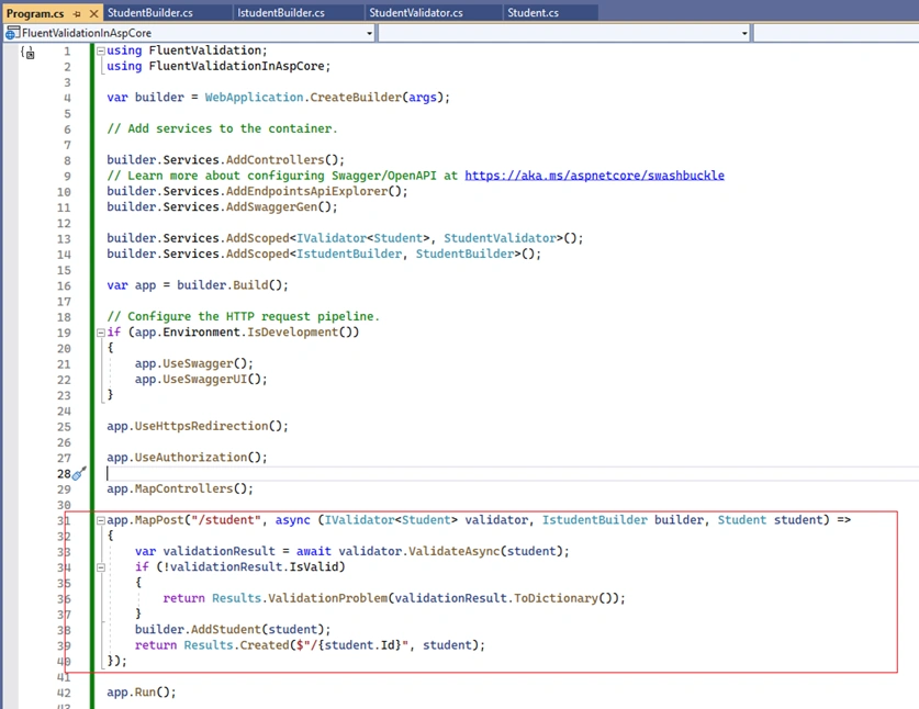 FluentValidation in minimal APIs in ASP.NET Core 7.0