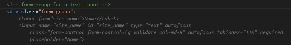 GitHub CoPilot Suggestion HTML Form Block for a new Input