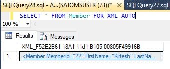 AUTO MODE With FOR XML