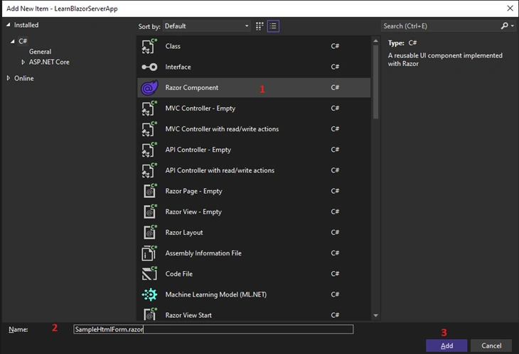 Create Blazor Component