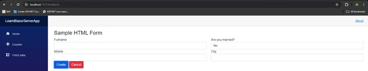 Blazor Full form view