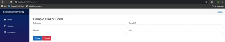 Blazor Form InputComponent View