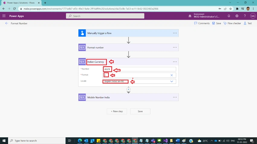 Format Number in Power Automate