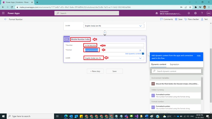 Format Number in Power Automate