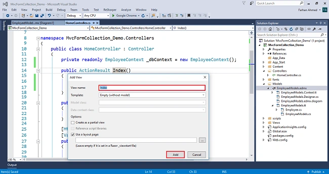 FormCollection In ASP.NET MVC