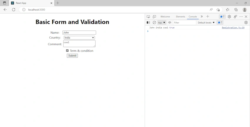 Forms and Basic Validations in React