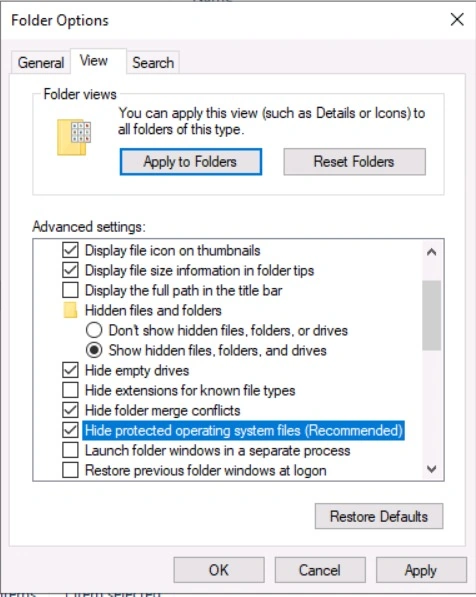 Apply to folder