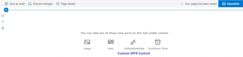 Full Width Column SPFX Control