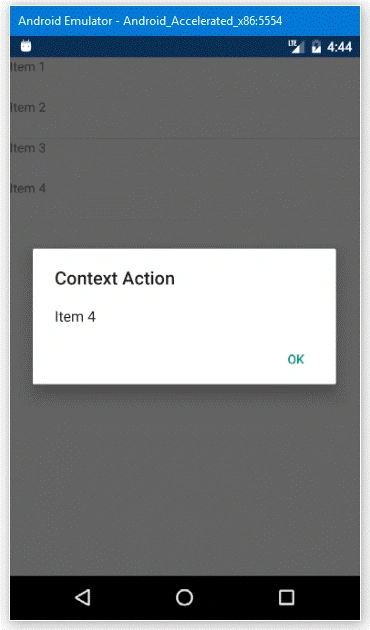 Xamarin.Forms context actions