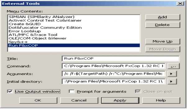 External Tools option