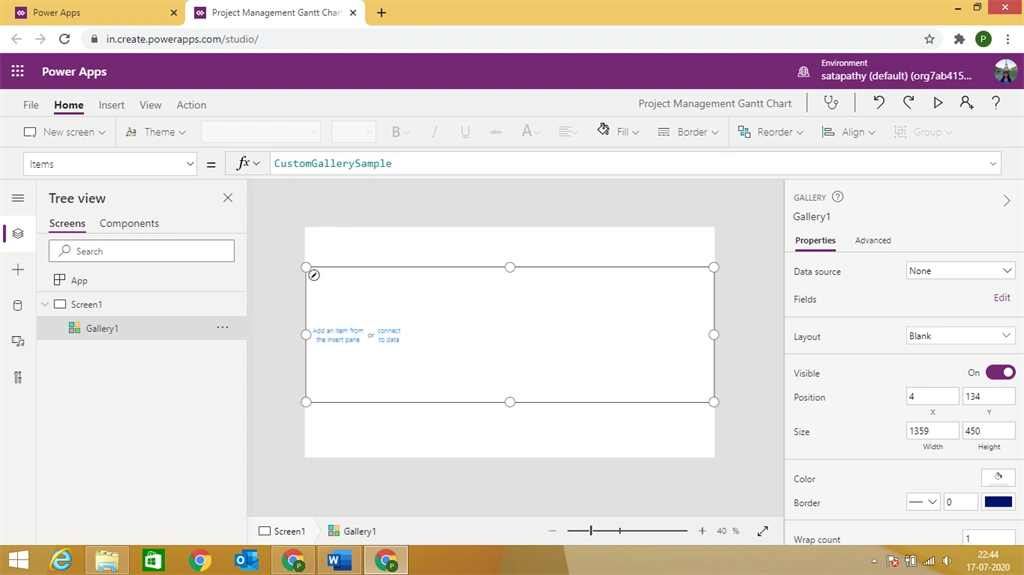 GanttChart Using Microsoft PowerApps