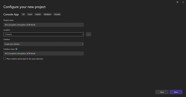 Configure new Project